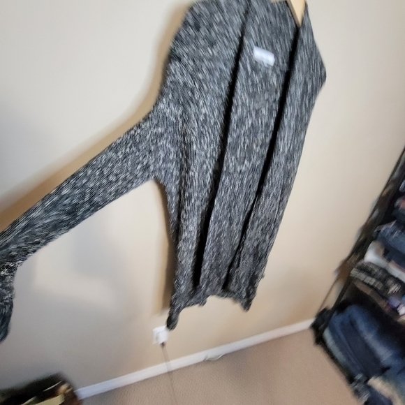 John + Jenn Black and White Mid Length Duster Oversized Cardigan Size XS - Picture 4 of 14